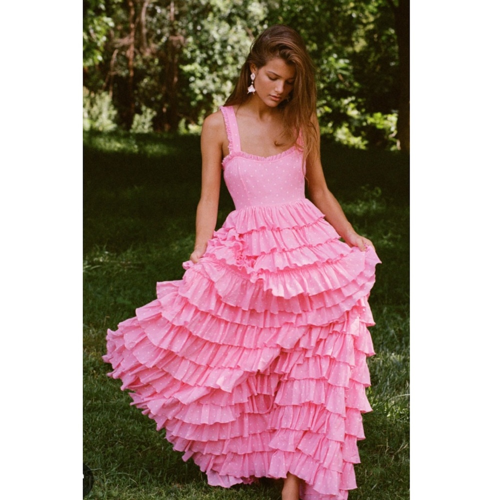LOVESHACKFANCY Gown Pink Dress size 6